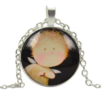 Fako Bijoux® - Ketting - Cabochon - Jongen Engel
