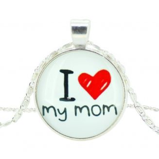 Fako Bijoux® - Ketting - Cabochon - I Love My Mom