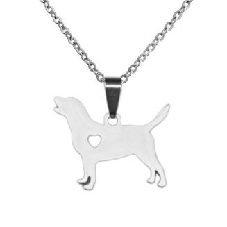 Fako Bijoux® - Ketting Met Hanger - Stainless Steel - RVS - Staal - Hond - Retriever - Zilverkleurig