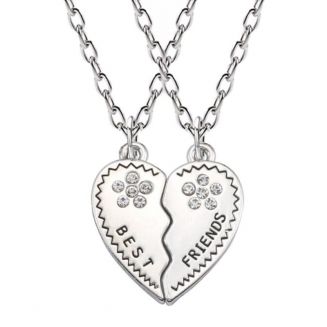 Fako Bijoux® - Vriendschapsketting - Best Friends - Strass Hartjes