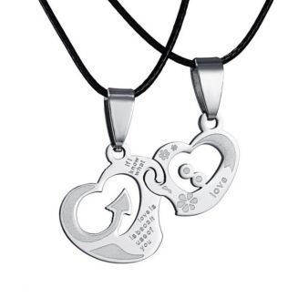 Fako Bijoux® - Vriendschapsketting - RVS - Dubbel Hart Pijl