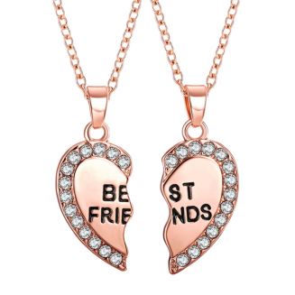 Fako Bijoux® - Vriendschapsketting - Gebroken Hart - Kristal - Goudkleurig