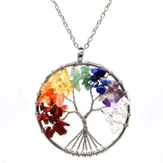 Fako Bijoux® - Ketting - Chakra Reiki - Levensboom XL - Multicolour