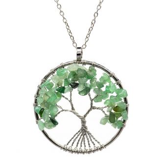 Fako Bijoux® - Ketting - Chakra Reiki - Levensboom XL - Groene Aventurijn