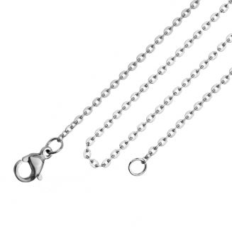 Fako Bijoux® - Schakelketting RVS - Ketting Staal - Stainless Steel - 2mm - 45cm - Zilverkleurig