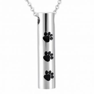 Fako Bijoux® - Ketting - Ashanger / Assieraad - Koker - Pootjes - Zilverkleurig