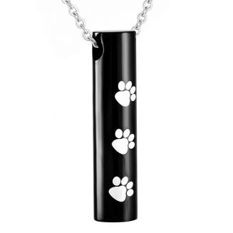 Fako Bijoux® - Ketting - Ashanger / Assieraad - Koker - Pootjes - Zwart