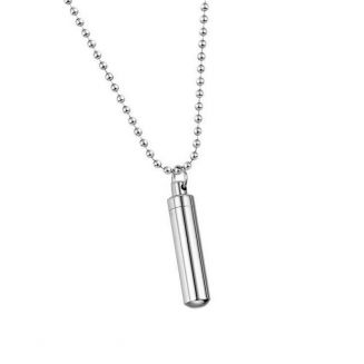 Fako Bijoux® - Ketting - Ashanger / Assieraad - Koker - Zilverkleurig