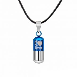Fako Bijoux® - Ketting Ashanger / Assieraad - Love - Blauw