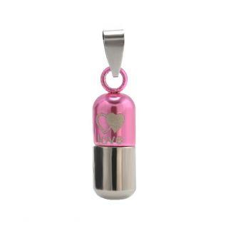 Fako Bijoux® - Ketting Ashanger / Assieraad - Hanger - Love - Roze