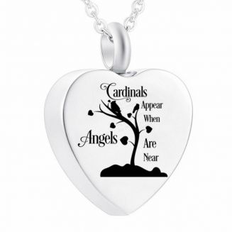 Fako Bijoux® - Ketting - Ashanger / Assieraad - Hart Cardinals & Angels - RVS - Staal - Zilverkleurig