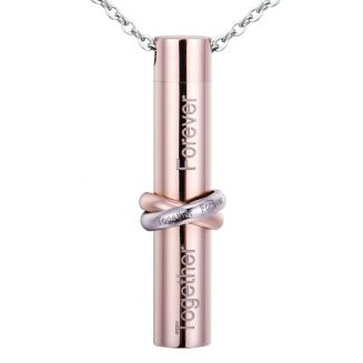 Fako Bijoux® - Ashanger / Assieraad - Cilinder - Together Forever - Rosé Goudkleurig