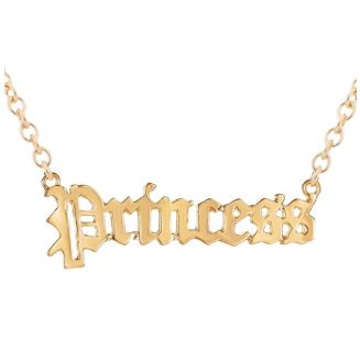 Fako Bijoux® - Ketting Met Hanger - Stainless Steel - RVS - Staal - "Princess" - Goudkleurig