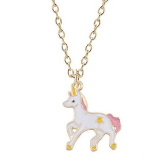 Fako Bijoux® - Kinderketting - Eenhoorn / Unicorn - 24x27mm - Goudkleurig