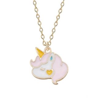 Fako Bijoux® - Kinderketting - Eenhoorn / Unicorn - 17x17mm - Goudkleurig