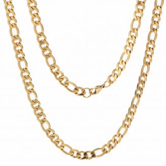 Fako Bijoux® - Schakelketting Figaro - Staal - RVS - Figaro Ketting - 7.5mm - 45cm - Goudkleurig