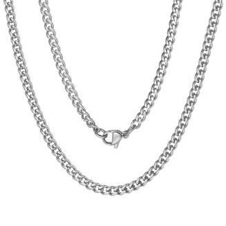 Fako Bijoux® - Schakelketting Staal - RVS - Gourmette - Cuban Link - 5mm - 55cm - Zilverkleurig