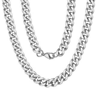 Fako Bijoux® - Schakelketting Staal - RVS - Gourmette - Cuban Link - 9mm - 50cm - Zilverkleurig