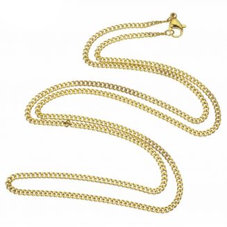 Fako Bijoux® - Schakelketting Staal - RVS - Gourmette - Cuban Link - 2.2mm - 50cm - Goudkleurig
