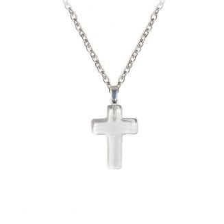 Fako Bijoux® - Ketting - Kruisje Mini - Crystal - Natuursteen - 50cm