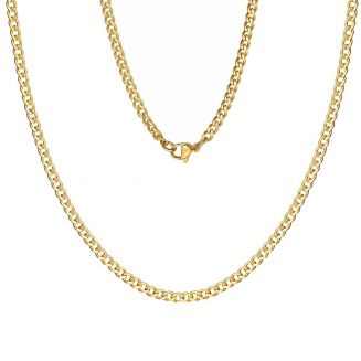 Fako Bijoux® - Schakelketting Staal - RVS - Gourmette - Cuban Link - 3.5mm - 55cm - Goudkleurig
