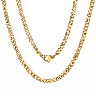 Fako Bijoux® - Schakelketting Staal - RVS - Gourmette - Cuban Link - 5mm - 50cm - Goudkleurig