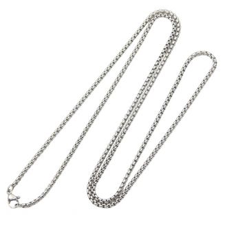 Fako Bijoux® - Schakelketting Staal - RVS - Square Pearl - Parel Vierkant - 3mm - 50cm - Zilverkleurig