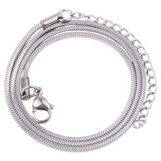 Fako Bijoux - Ketting - Slang Schakel - Snake Chain - RVS - Stainless Steel - 1.2mm - 40cm - Zilverkleurig