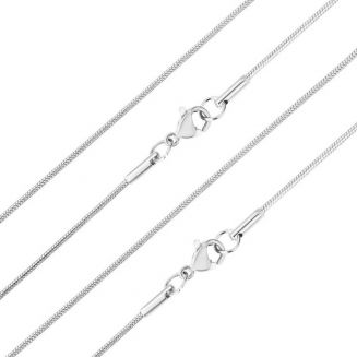 Fako Bijoux® - Ketting - Slang Schakel - Snake Chain - RVS - Stainless Steel - 1.2mm - 60cm - Zilverkleurig