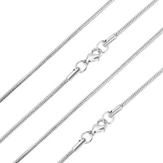 Fako Bijoux® - Ketting - Slang Schakel - Snake Chain - RVS - Stainless Steel - 2mm - 45cm - Zilverkleurig