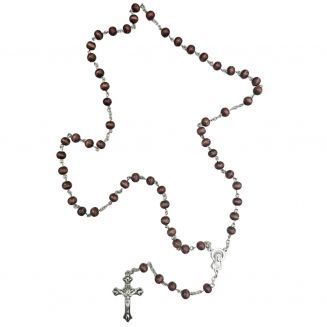 Fako Bijoux® - Ketting - Rozenkrans - Sandelhout - Roodbruin