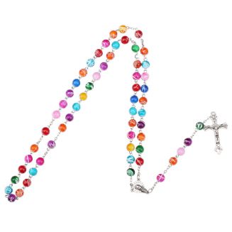 Fako Bijoux® - Rozenkrans Ketting - Multicolour Art - 8mm