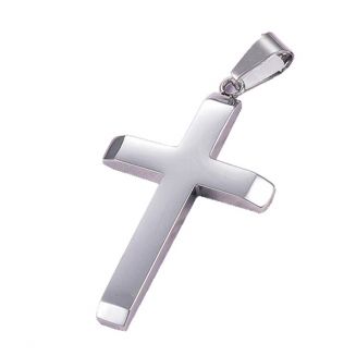Fako Bijoux® - Ketting - Kruis Edelstaal - Stainless Steel - 27x47mm