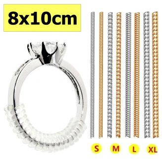 Fako Bijoux® - Ringverkleiner Set - Ring Verkleiner - 8 Stuks Van 10cm - Transparant & Goudkleurig
