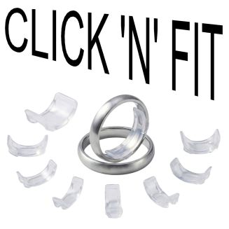 Fako Bijoux - Ringverkleiner Set Click 'n' Fit Halfrond - TPU - Ring Verkleiner - 8 Verschillende Maten - Transparant