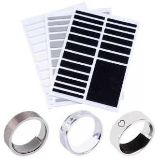 Fako Bijoux - Ringverkleiner EVA Foam Set - Ring Verkleiner - Zelfklevende Foam Strips - 57 Stuks - Zwart, Wit & Grijs