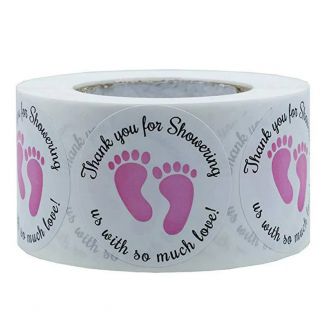 500 Stickers Op Rol - 2.5cm - Babyshower Roze - Beloningsstickers - Stickers Kinderen - Sluitsticker - Sluitzegel - 25mm