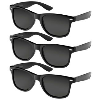 Fako Sunglasses® - 3x Heren Zonnebril - Dames Zonnebril - Classic - UV400 - Mat Zwart - 3 Stuks