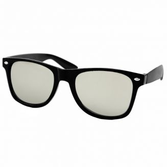 Fako Fashion® - Heren Zonnebril - Dames Zonnebril - UV400 - Zwart - Spiegel Zilver