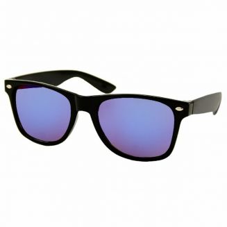 Fako Fashion® - Heren Zonnebril - Dames Zonnebril - UV400 - Mat Zwart - Spiegel Paars