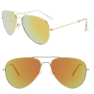 Fako Fashion® - Pilotenbril - Piloot Zonnebril - Heren Zonnebril - Dames Zonnebril - Goud - Rood