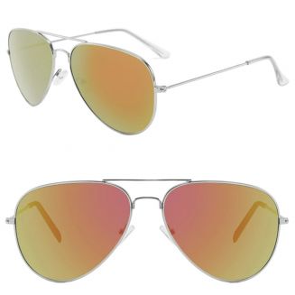 Fako Sunglasses® - Kinder Pilotenbril - Piloot Zonnebril - Jongens Zonnebril - Meisjes Zonnebril - Zilver - Rood