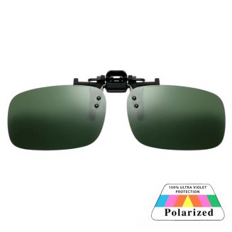 Fako Sunglasses - Clip On Voorzet Zonnebril In Box - Overzet Clip-on - Polariserend - Polarized - Medium - 130x37mm - Groen