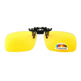 Fako Fashion® - Clip On Voorzet Zonnebril - Overzet Clip-on - Polariserend - Polarized - Medium - 130x37mm - Geel