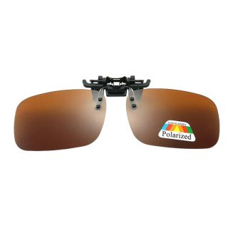 Fako Fashion® - Clip On Voorzet Zonnebril - Overzet Clip-on - Polariserend - Polarized - Medium - 130x37mm - Bruin
