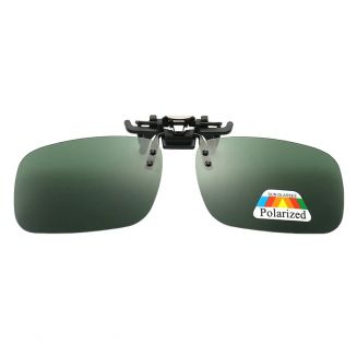 Fako Fashion® - Clip On Voorzet Zonnebril - Overzet Clip-on - Polariserend - Polarized - Large - 133x40mm - Groen