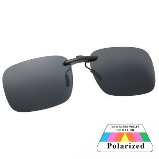 Fako Sunglasses - Clip On Voorzet Zonnebril In Box - Overzet Clip-on - Polariserend - Polarized - Medium - 135x40mm - Zwart