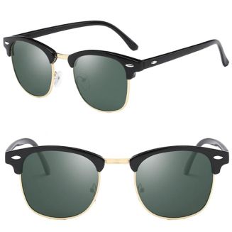 Fako Fashion® - Club Style Zonnebril - Polariserend - Dames - Heren - Zwart/Goud - Donkergroen