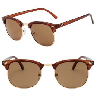 Fako Sunglasses® - Club Style Zonnebril - Polariserend - Dames - Heren - Bruin/Goud - Bruin