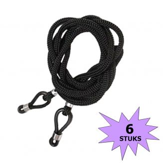 Fako Bijoux® - Multipack - 6 Brillenkoordjes - Zwart